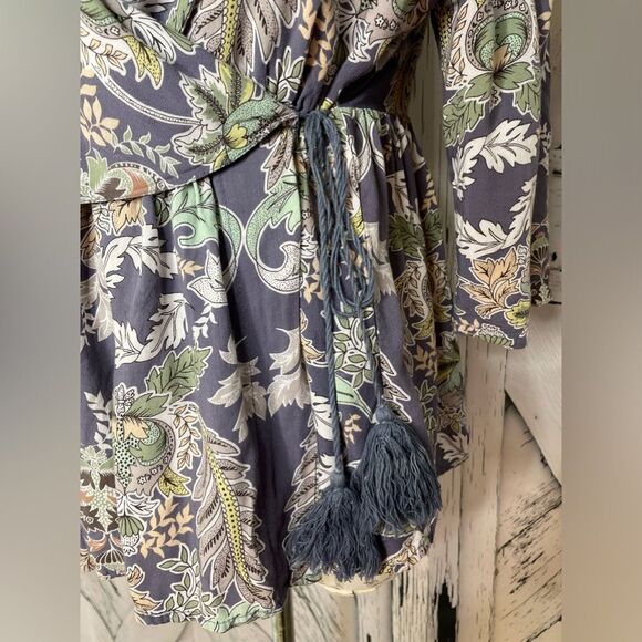 Jaase Anthropologie Wrap Peplum Floral Blouse Size L - Picture 4 of 9